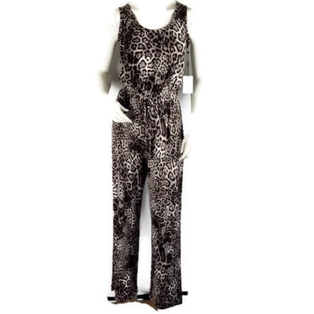 Calvin Klein Animal Print Jumpsuit Womens Sz 6